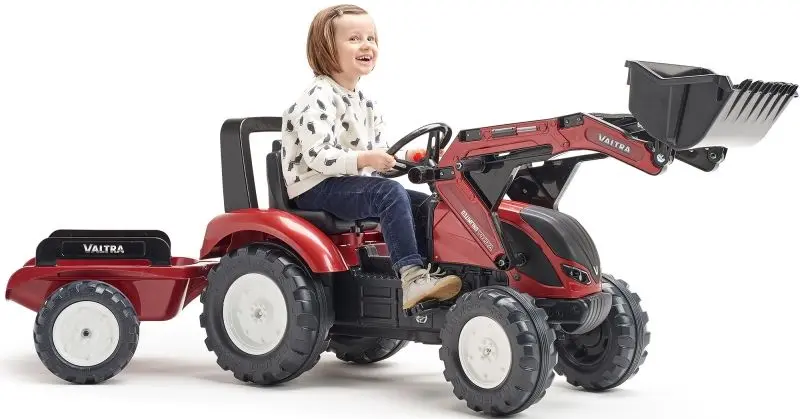 Excavator pedale cu remorca Falk Valtra (Burgundy)