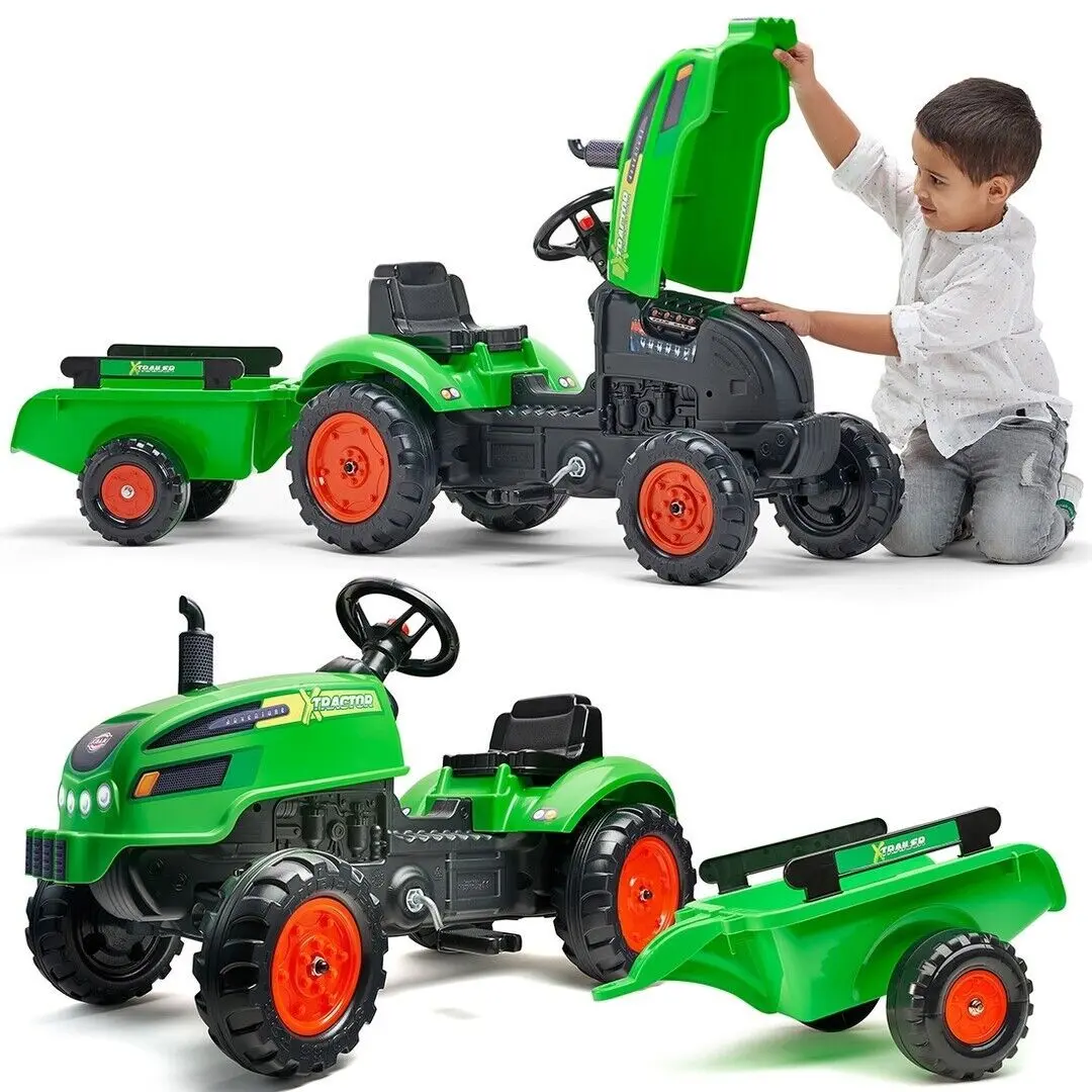 Tractor pedale cu remorca Falk 2048AB (Green)