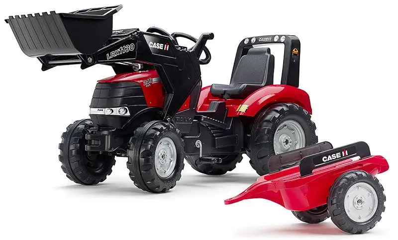Tractor cu pedale si remorca Falk Case IH 996AM (Red/Black)