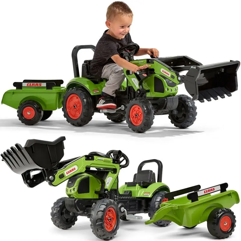 Tractor cu pedale si remorca Falk Claas 2040AM (Green)
