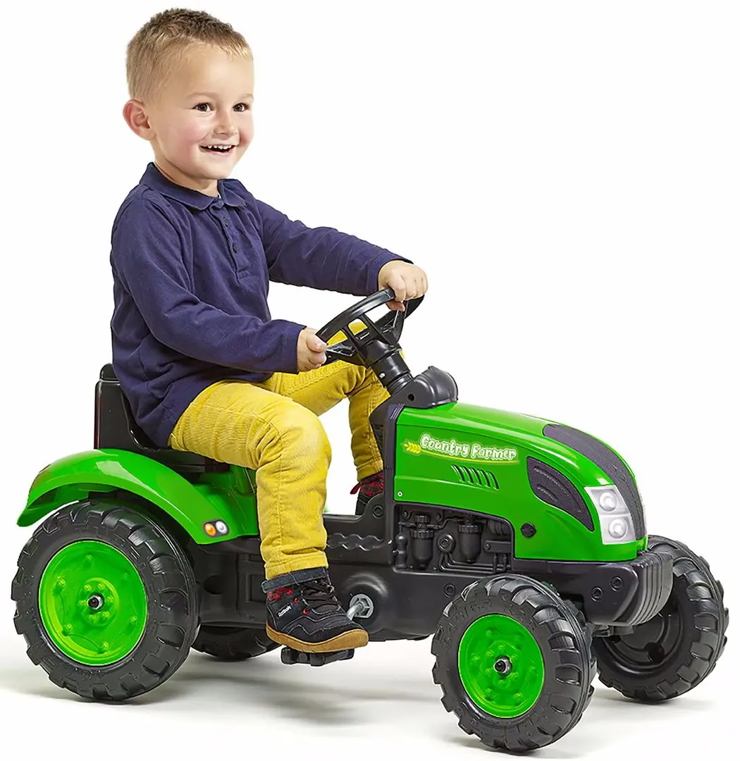 Tractor cu pedale si remorca Falk Country Farmer 2057L (Green/Black)