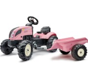 Tractor cu pedale si remorca Falk Country Star 2056L (Pink/Black)