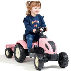 Tractor cu pedale si remorca Falk Country Star 2056L (Pink/Black) Thumb