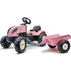 Tractor cu pedale si remorca Falk Country Star 2056L (Pink/Black)