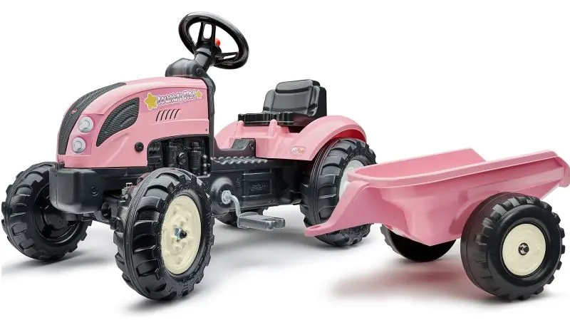 Tractor cu pedale si remorca Falk Country Star 2056L (Pink/Black)