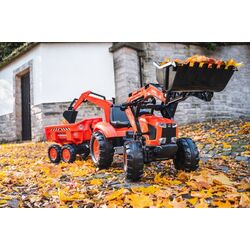 Tractor cu pedale si remorca Falk Kubota 2090W (Orange) Thumb