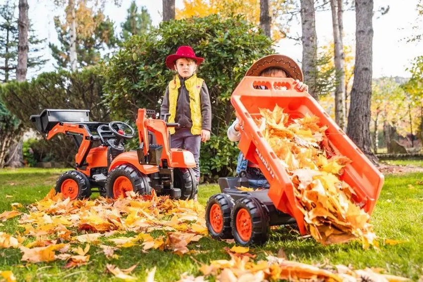 Tractor cu pedale si remorca Falk Kubota 2090W (Orange)