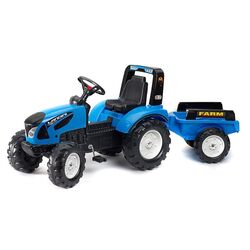Tractor cu pedale si remorca Falk Landini 3010AB (Blue/Black)