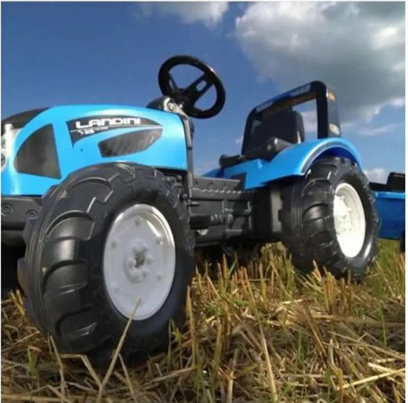 Tractor cu pedale si remorca Falk Landini 3010AB (Blue/Black)