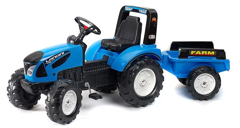 Tractor cu pedale si remorca Falk Landini 3010AB (Blue/Black)