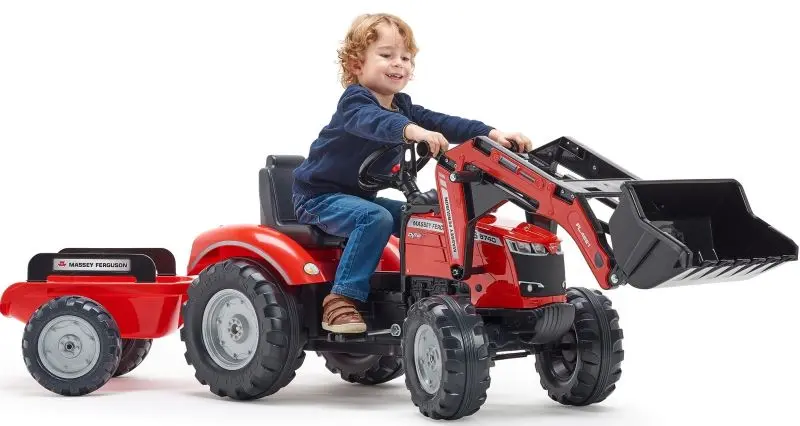 Tractor cu pedale si remorca Falk Massey Ferguson 4010AM (Red/Black)