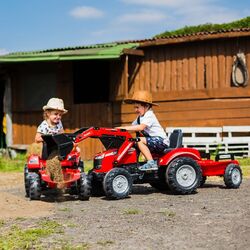 Tractor cu pedale si remorca Falk Massey Ferguson 4010AM (Red/Black) Thumb