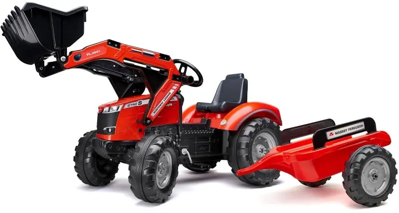 Tractor cu pedale si remorca Falk Massey Ferguson 4010AM (Red/Black)