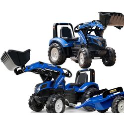Tractor cu pedale si remorca Falk New Holland (Blue) Thumb
