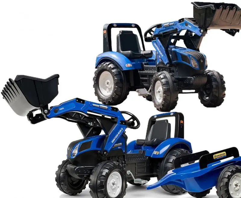 Tractor cu pedale si remorca Falk New Holland (Blue)