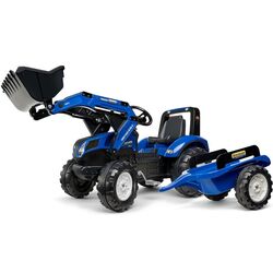 Tractor cu pedale si remorca Falk New Holland (Blue)