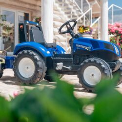 Tractor cu pedale si remorca Falk New Holland Large (Blue) Thumb