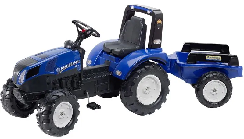 Tractor cu pedale si remorca Falk New Holland Large (Blue)