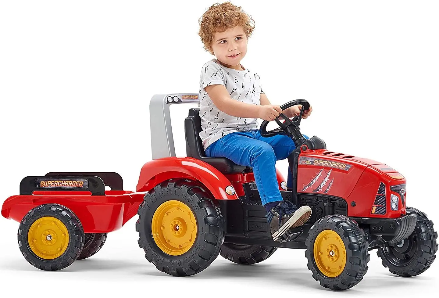 Tractor cu pedale si remorca Falk Supercharger 2020AB (Red)