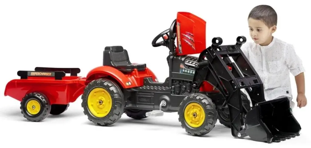 Tractor cu pedale si remorca Falk Supercharger 2030M (Red)