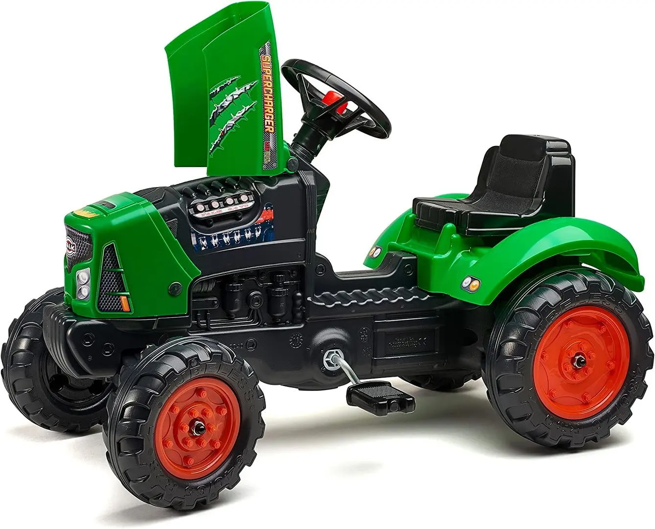 Tractor cu pedale si remorca Falk Supercharger (Green)