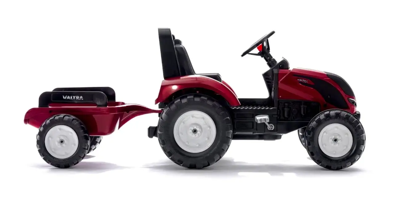 Tractor cu pedale si remorca Falk Valtra 4000AB (Red/Black)