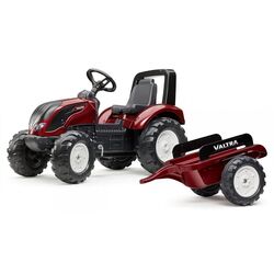 Tractor cu pedale si remorca Falk Valtra 4000AB (Red/Black)