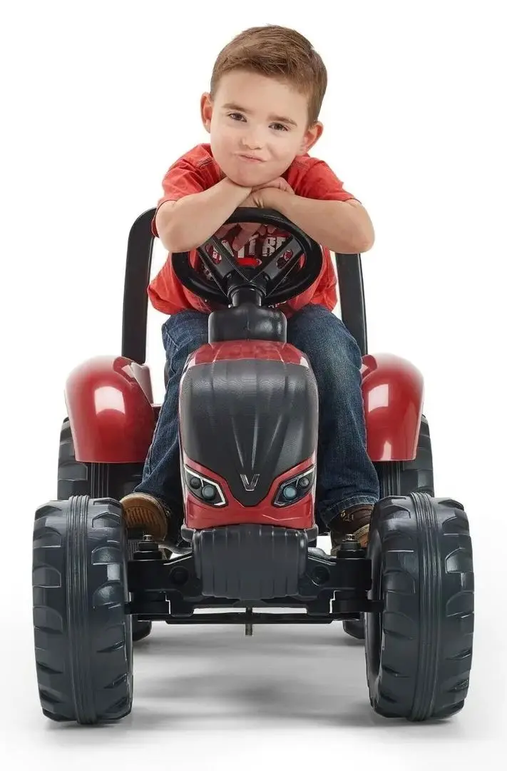 Tractor cu pedale si remorca Falk Valtra 4000AB (Red/Black)