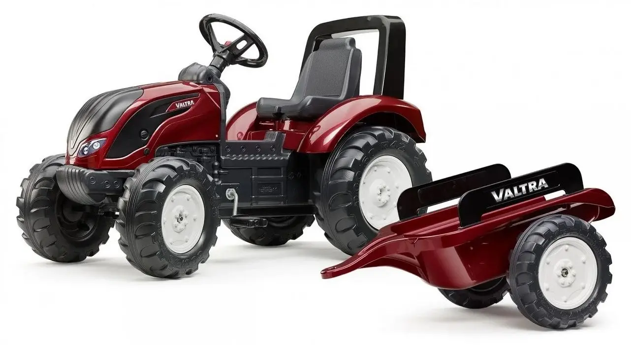Tractor cu pedale si remorca Falk Valtra 4000AB (Red/Black)