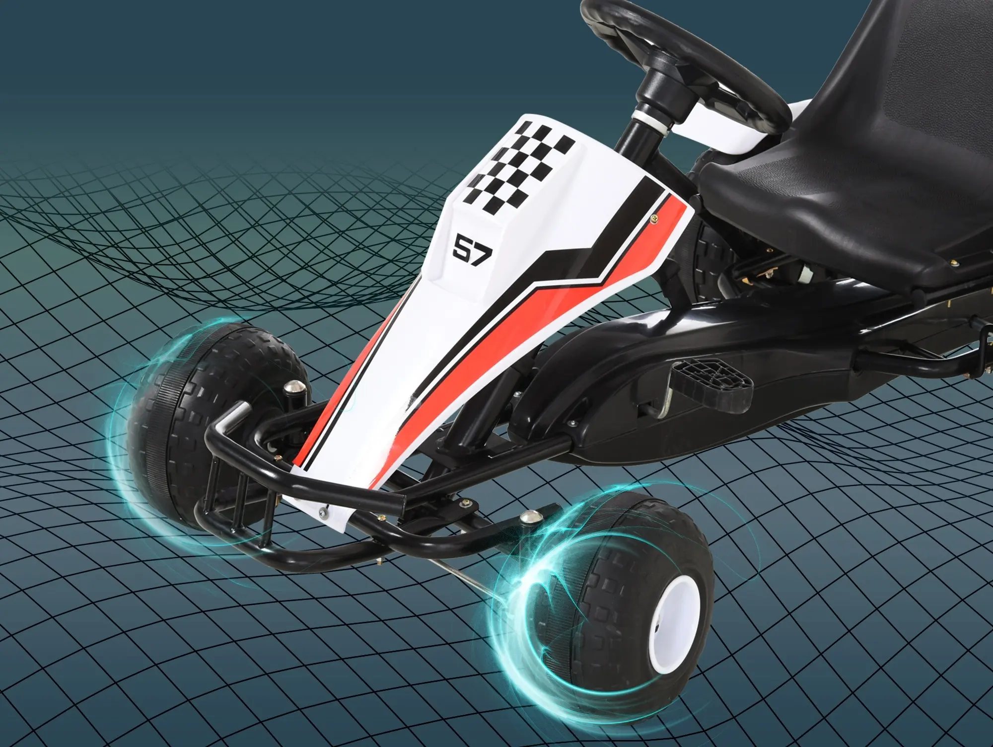 Картинг с педалями HomCom 341-036 (White) - 8