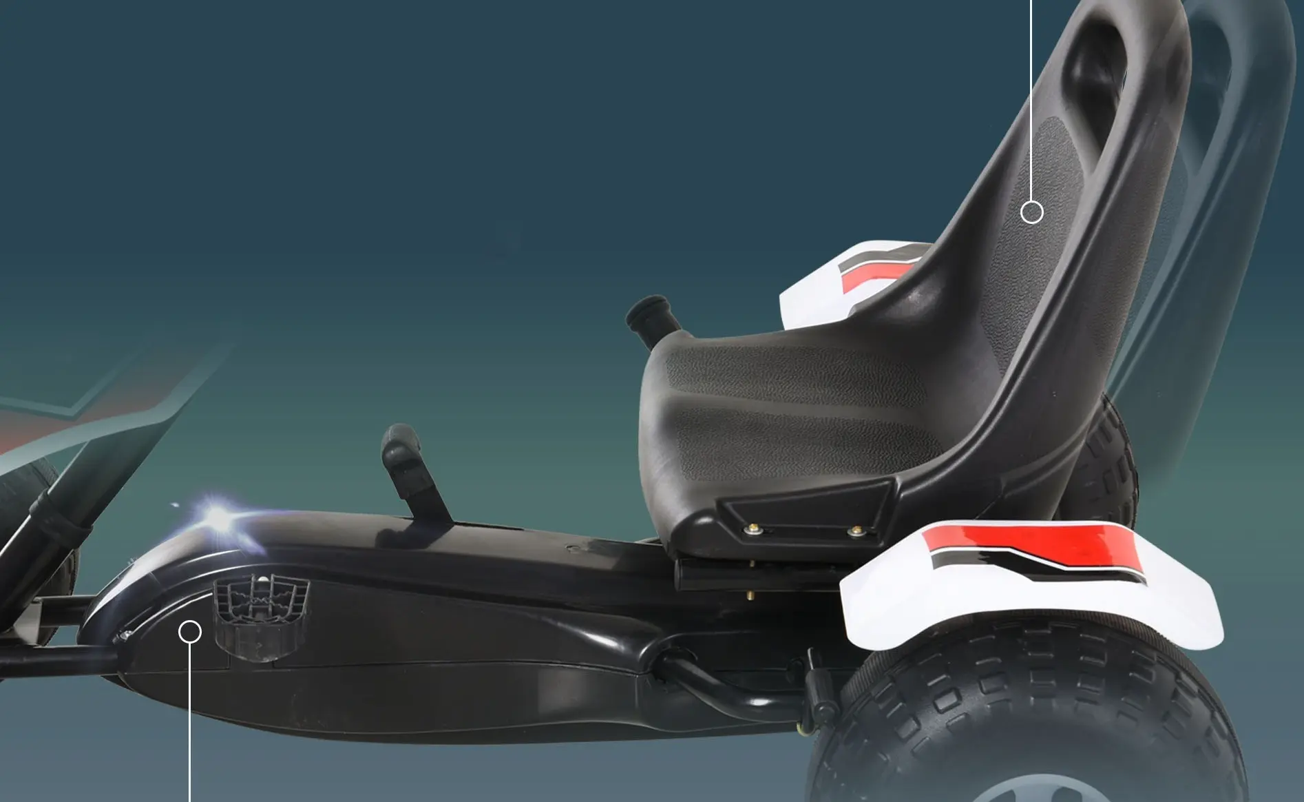 Картинг с педалями HomCom 341-036 (White) - 9