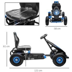 Carting cu pedale Homcom 370-256V00BU (Black/Blue) Thumb