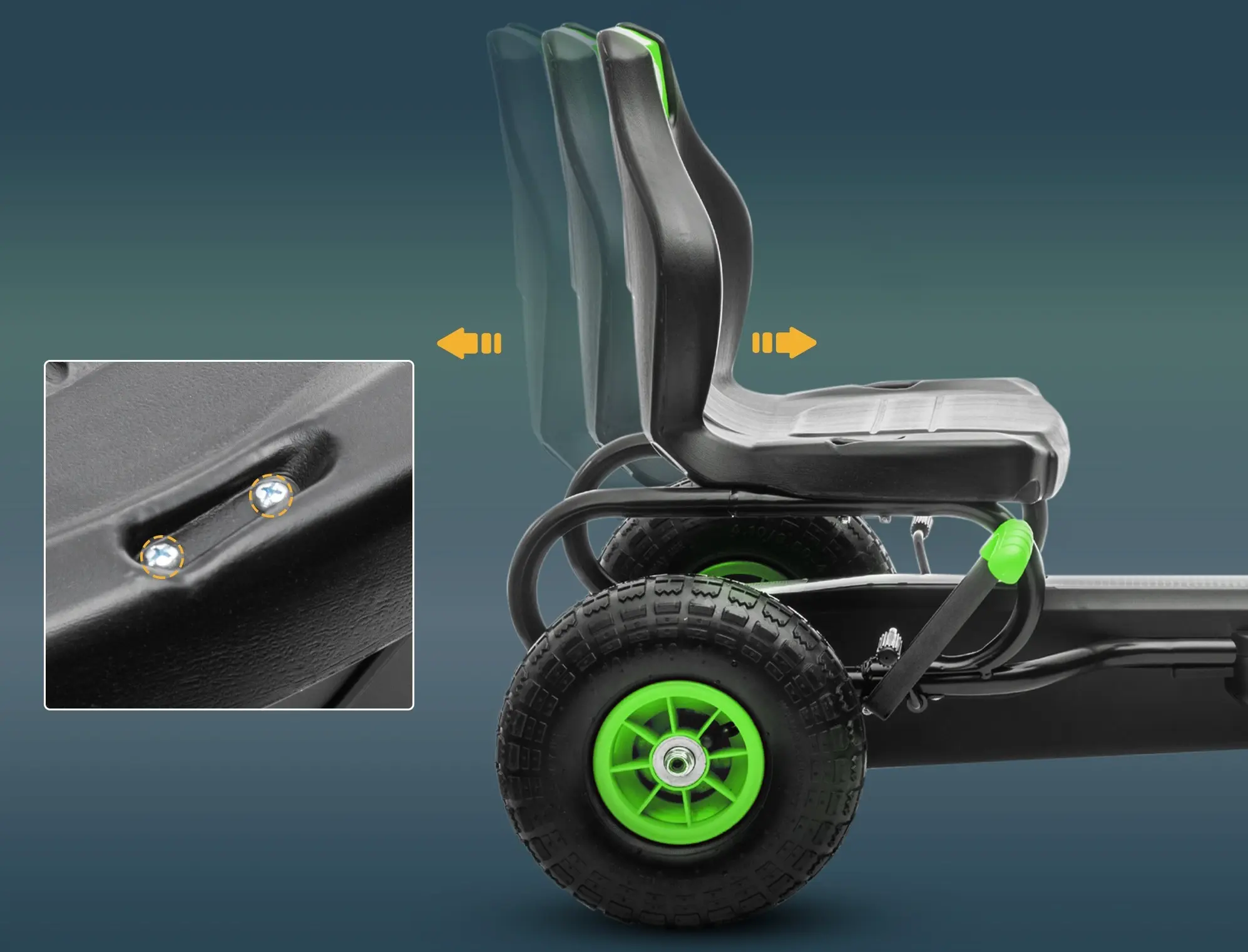 Картинг с педалями HomCom 370-256V00GN (Green) - 4