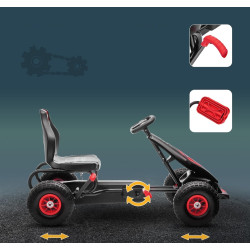 Carting cu pedale Homcom 370-256V00RD (Red/Black) Thumb