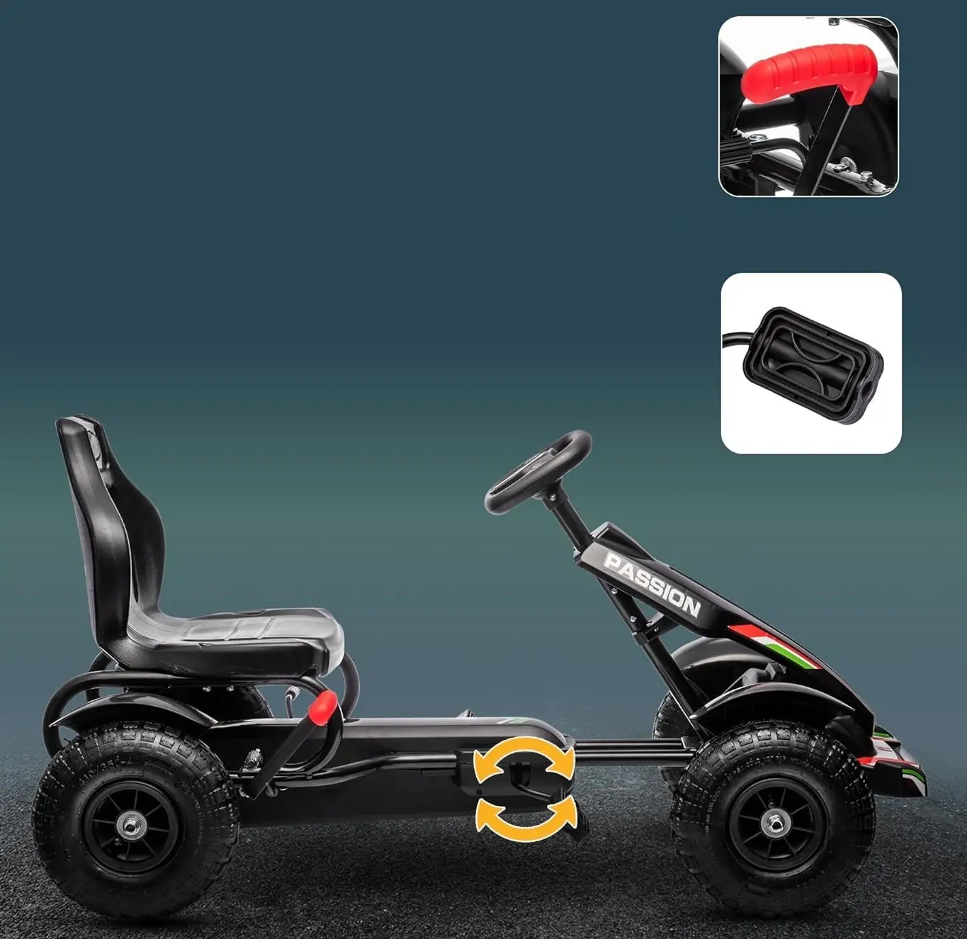 Картинг с педалями HomCom 370-276V00BK (Black) - 4