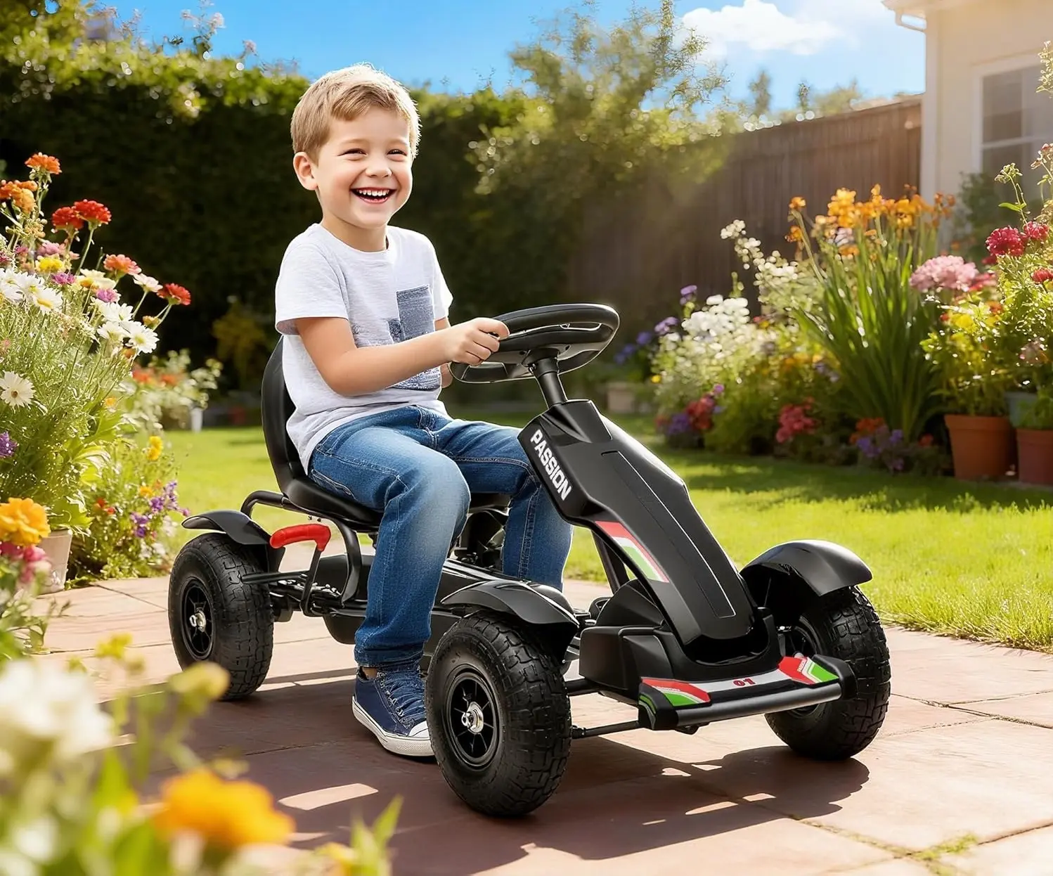 Картинг с педалями HomCom 370-276V00BK (Black) - 6