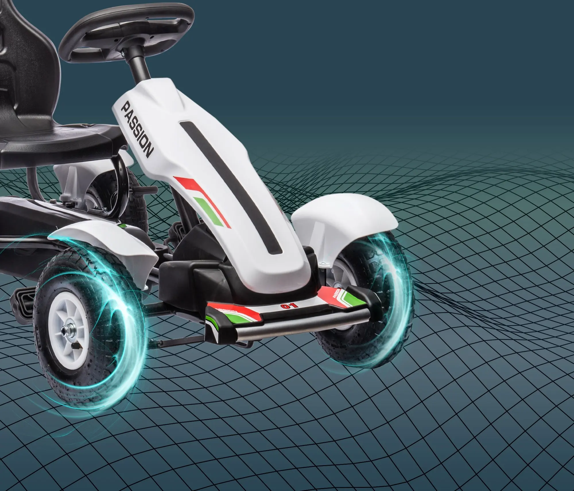 Картинг с педалями HomCom 370-276V00WT (White) - 6