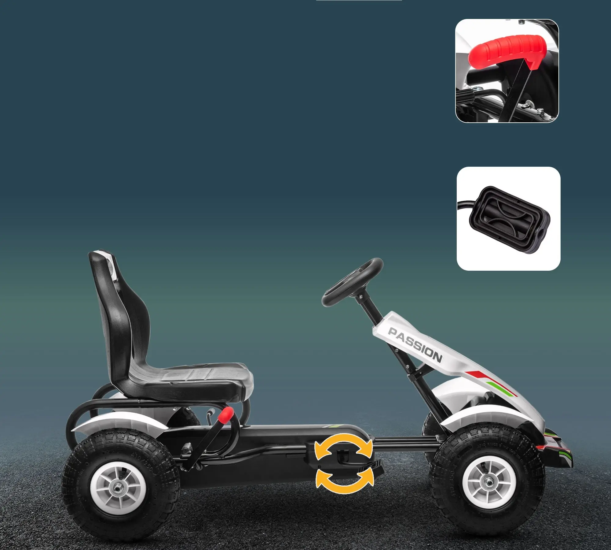 Картинг с педалями HomCom 370-276V00WT (White) - 7