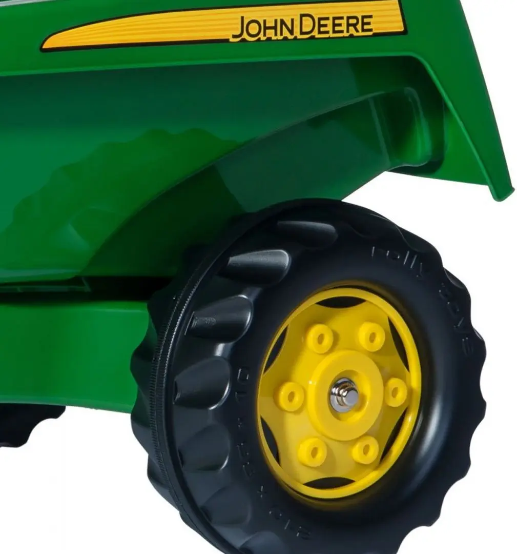 Remorca pentru tractor cu pedale RollyToys John Deere Rolly Kipper (Green/Yellow) - 3