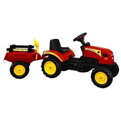 Tractor cu pedale si remorca Lean Cars 5228 (Red/Yellow)