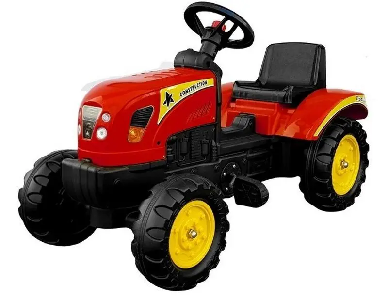 Tractor cu pedale si remorca Lean Cars 5228 (Red/Yellow)