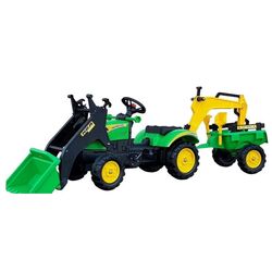 Tractor cu pedale și remocă Lean Toys Benson 5233 (Green) Thumb