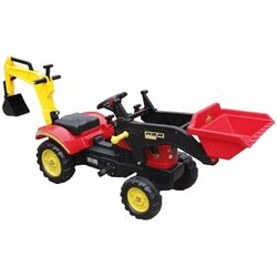 Tractor cu pedale si găleată LeanToys Branson (Red/Black)