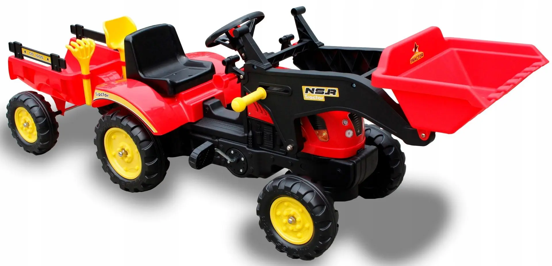 Tractor cu pedale remorca si cupa Benson (Red)