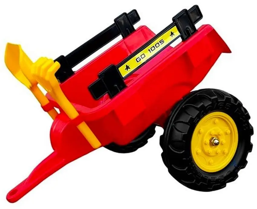 Tractor cu pedale cu remorcă și cupă LeanToys Herman (Red/Black)