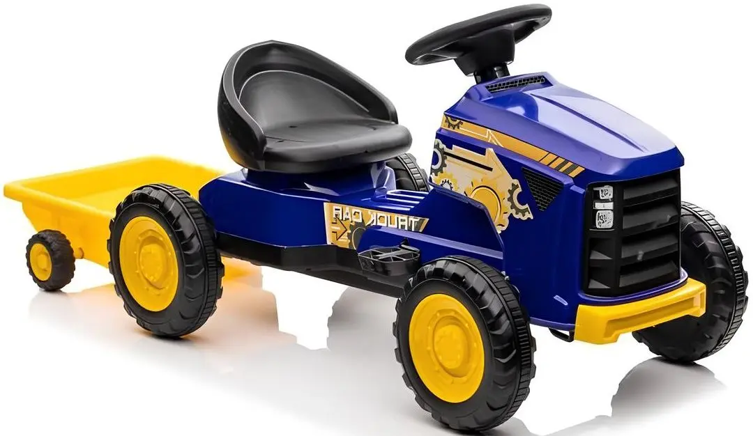 Tractor cu pedale si remorca Lean Cars G206 (Blue/Yellow)