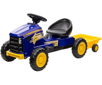 Tractor cu pedale si remorca Lean Cars G206 (Blue/Yellow)