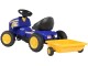 Tractor cu pedale si remorca Lean Cars G206 (Blue/Yellow)