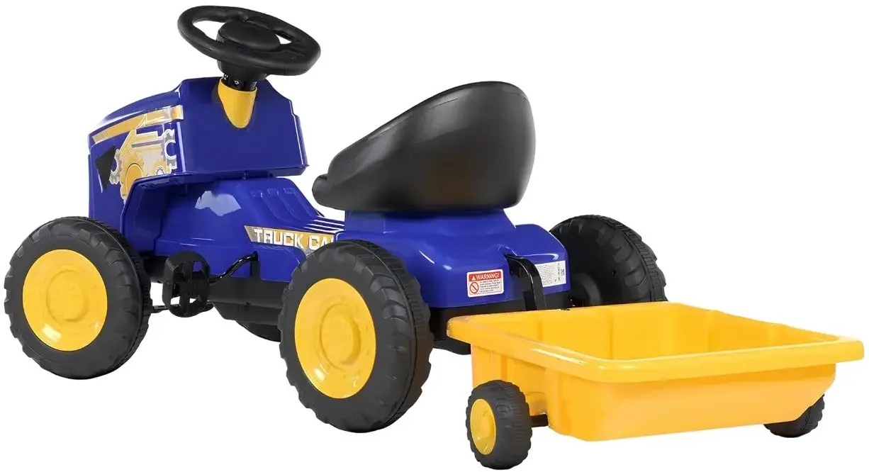 Tractor cu pedale si remorca Lean Cars G206 (Blue/Yellow)