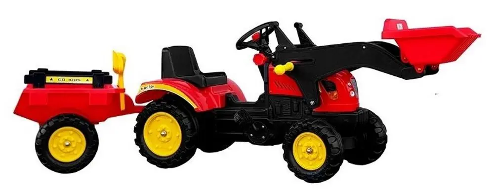 Tractor pedale cu remorca LeanToys 5227 (Red/Black)